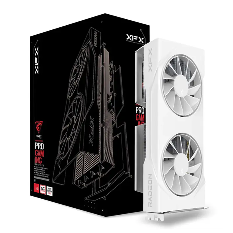 XFX Swift AMD Radeon RX 9060 XT OC White Dual Fan Gaming Edition
