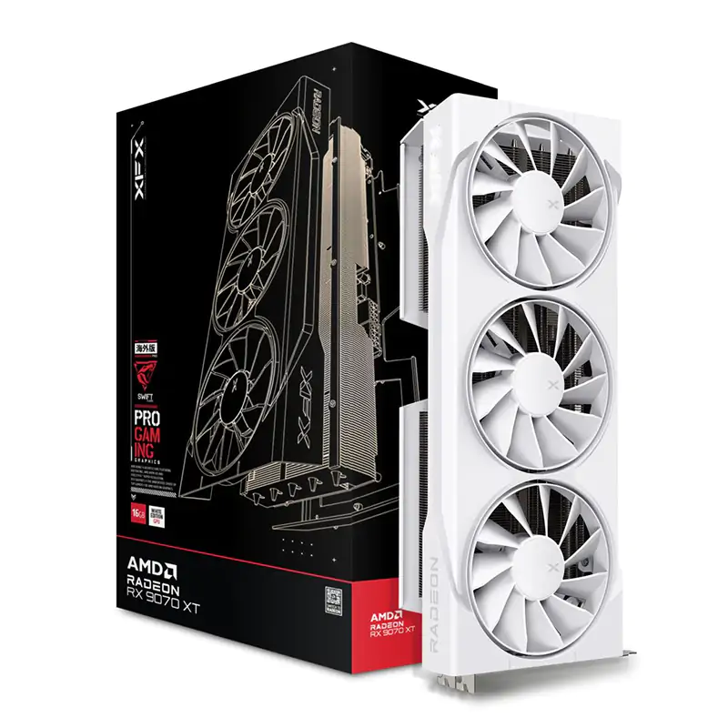 XFX Swift AMD Radeon RX 9070 XT White Triple Fan Gaming Edition