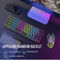 Charging wireless keyboard mouse set 61-key glowing wireless gaming keyboard set 