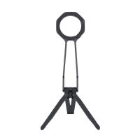 iCreate Portable Triangle Metal Stand with Spring Buckle Suit for MagSafe Smartphones Live Broadcast - Black