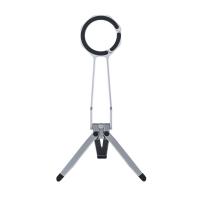 iCreate Portable Triangle Metal Stand with Spring Buckle Suit for MagSafe Smartphones Live Broadcast - Silver