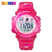 Smart-Watches-Multi-functional-waterproof-children-s-watch-with-colorful-LED-luminous-transparent-case-personalized-student-electronic-watch-1451-rose-red-2