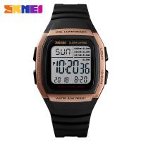 Outdoor sports 5 sets of alarm clocks waterproof multifunctional dual time student electronic watch 1278-rosegold