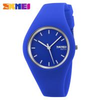 Student silicone waterproof pointer watch simple men's and women's jelly colored gift electronic watch 9068-dark blue