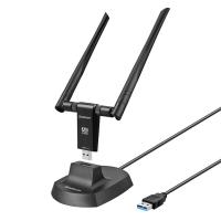 Simplecom AX5400 Tri-Band WiFi 6E USB Adapter with 2 x 5dBi High Gain Antennas (NW811v3)