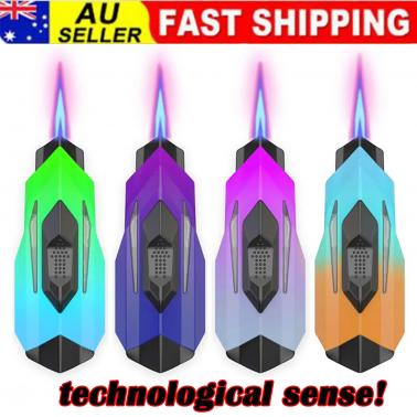 4pcs Refillable Jet Torch Butane Cigarette Cigar Lighter in Rainbow Pocket Size