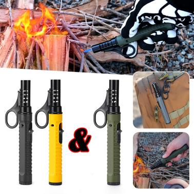 Portable Flamethrowers Lighter Windproof Torch Bright Fire (balck)