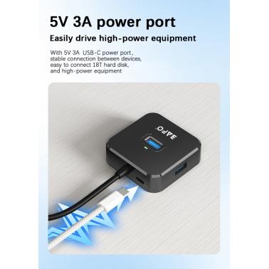 USB Hub 5-in-1 Splitter PC Adapter with 4 Ports and USB C Adapter, Data Hub Adapter USB 3.2 Gen1, 5 Gbps, USB Splitter