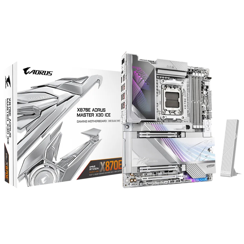 Gigabyte X870E Aorus Master X3D Ice AM5 ATX Motherboard (X870E A MASTER X ICE)