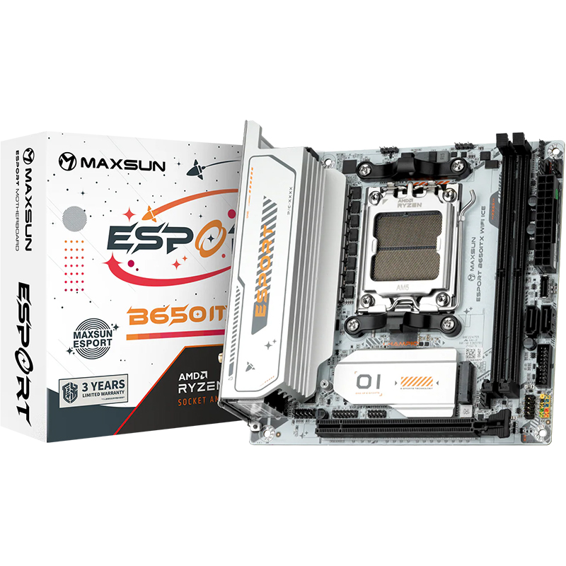 MAXSUN eSport B650ITX WIFI ICE AM5 ITX DDR5 Motherboard (MS-ES-B650ITX-WIFI-ICE)