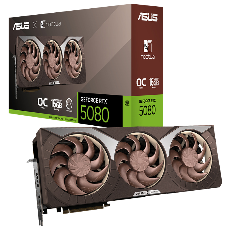 Asus GeForce RTX 5080 Noctua 16G OC Graphics Card (RTX5080-O16G-NOCTUA)