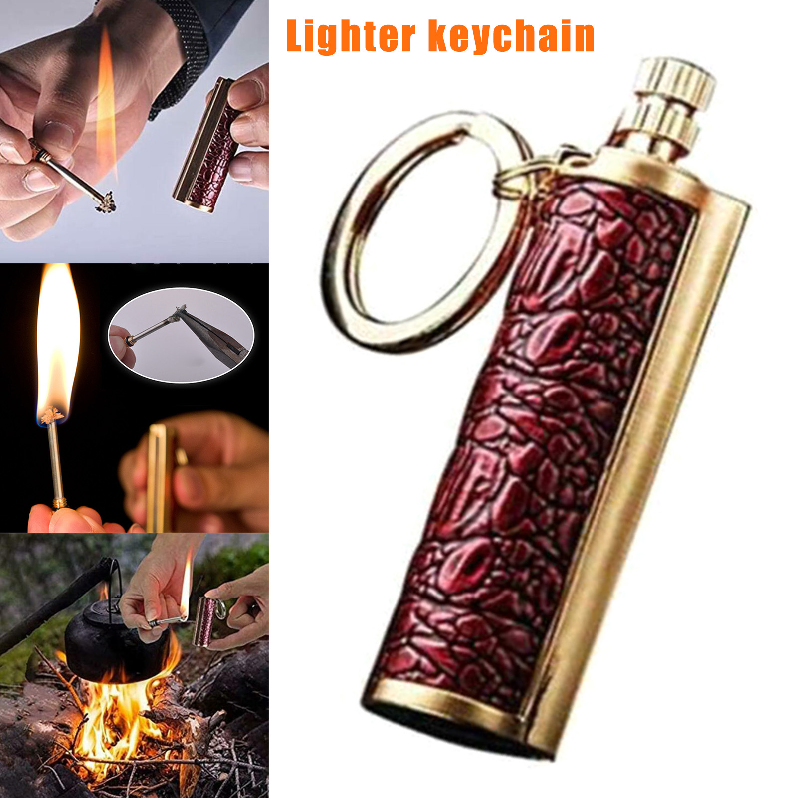 DRAGON’S BREATH IMMORTAL Lighter Fire Starter Matchstick Metal Waterproof(Gold)