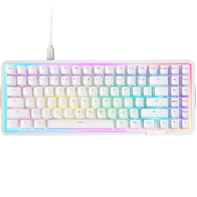 NZXT Function Elite Mini TKL Wired Gaming Keyboard - White (KB-101NW-US)