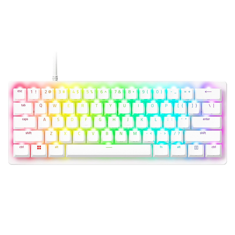 Razer Huntsman V3 Pro Mini RGB 60% Wired Optical Esports Keyboard White - Analog Optical Switch (RZ03-04991700)