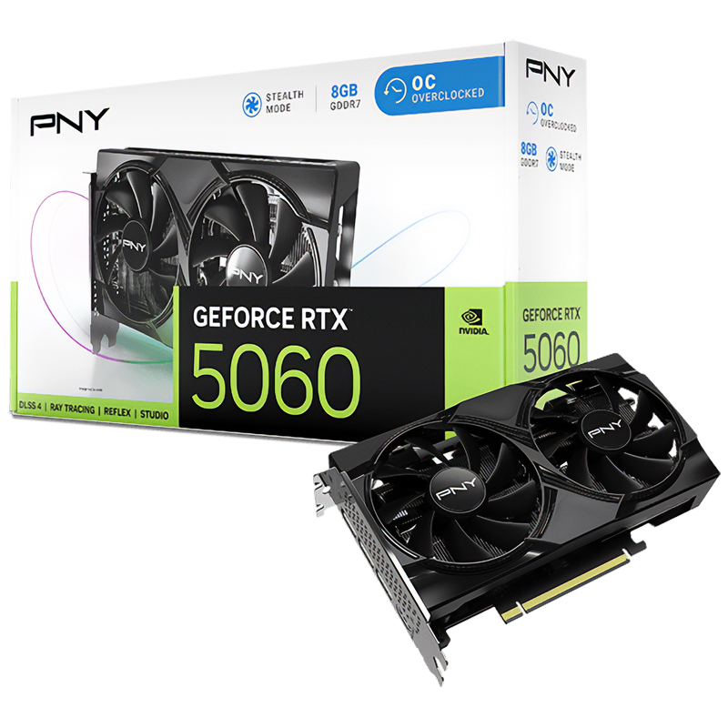 PNY GeForce RTX 5060 Dual Fan OC 8G Graphics Card (VCG50608DFXPB1-O)