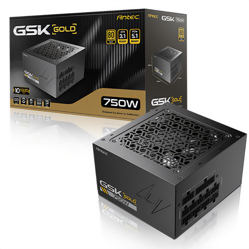 Antec GSK750 V2 750W 80+ Gold Fully Modular PCIe 5.1 ATX 3.1 Power Supply (GSK750 V2 AU)