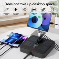 Powerboards-and-Adapters-Powerboard-USB-10in1-Power-Board-with-Surge-Protection-Smart-USB-C-Power-Board-with-4-Outlets-Wall-Mountable-Powerboard-with-2M-Power-Extension-Black-4