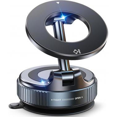 Magnetic Suction Cup Phone Mount for Magsafe, 360° Adjustable Magnetic Car Phone Holder, Pocket Size Foldable Car Mount