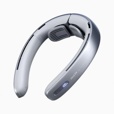 JISULIFE Portable Neck Fan PRO1,5000mAh Battery Rechargeable,Personal Wearable Fan with Necksupport,100 Speeds Bladeless Fan with LED Display-Grey
