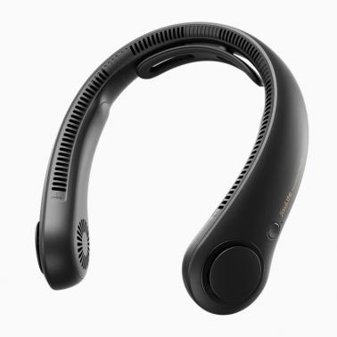 JISULIFE Portable Neck Fan,5000 mAh Rechargeable Battery Neckbrace, Hands Free Design, 5 Speed Gears Adjustment-Black
