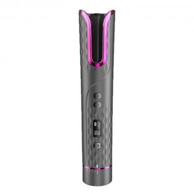 Automatic Hair Curler Cordless Curling Rotating Wand With LCD Display For Styling,Gray