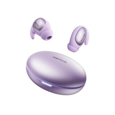 REMAX New Purple TWS-01 Sleep Bluetooth Earbuds, Physical + ENC Dual Noise Reduction, 120H Long Standby, 360° Skin-Friendly Silicone with Ear Wings