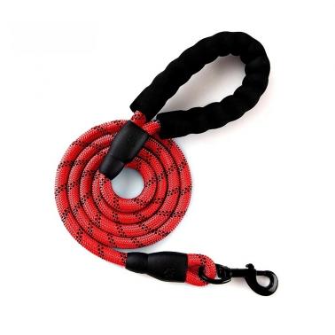 Red Reflective Dog Lead, 1.5M Heavy Duty Nylon Dog Leash for Medium & Large Dogs, Safe Outdoor Night Walking Pet Strap