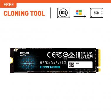 SP Silicon Power P34A60 2TB NVMe PCIe SSD, 3D TLC NAND with SLC