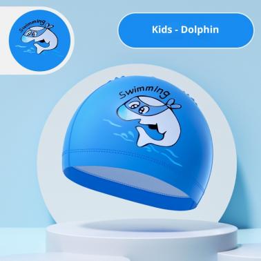 Boy' Blue Cartoon Swimming Cap