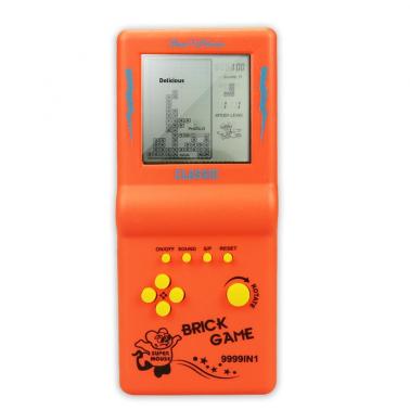 Classic nostalgic large screen eye friendly Tetris game console, children's puzzle electronic toy - 8050 large screen orange