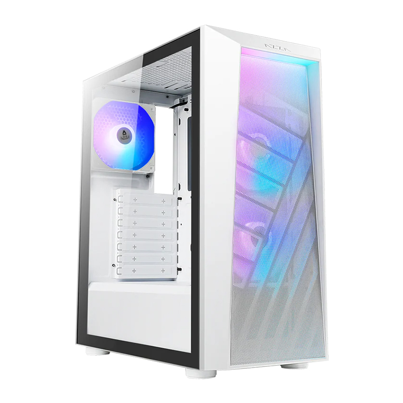 AZZA Sentinel 203 ARGB Mid Tower ATX Case - White (SENTINEL 203A01W)