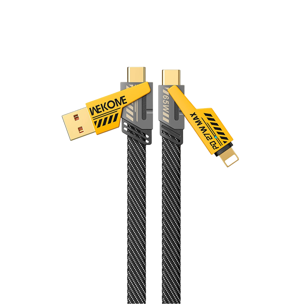 WEKOME mecha 6A/65W super fast charging Type-C to data cable, 2-to-2 charging cable.