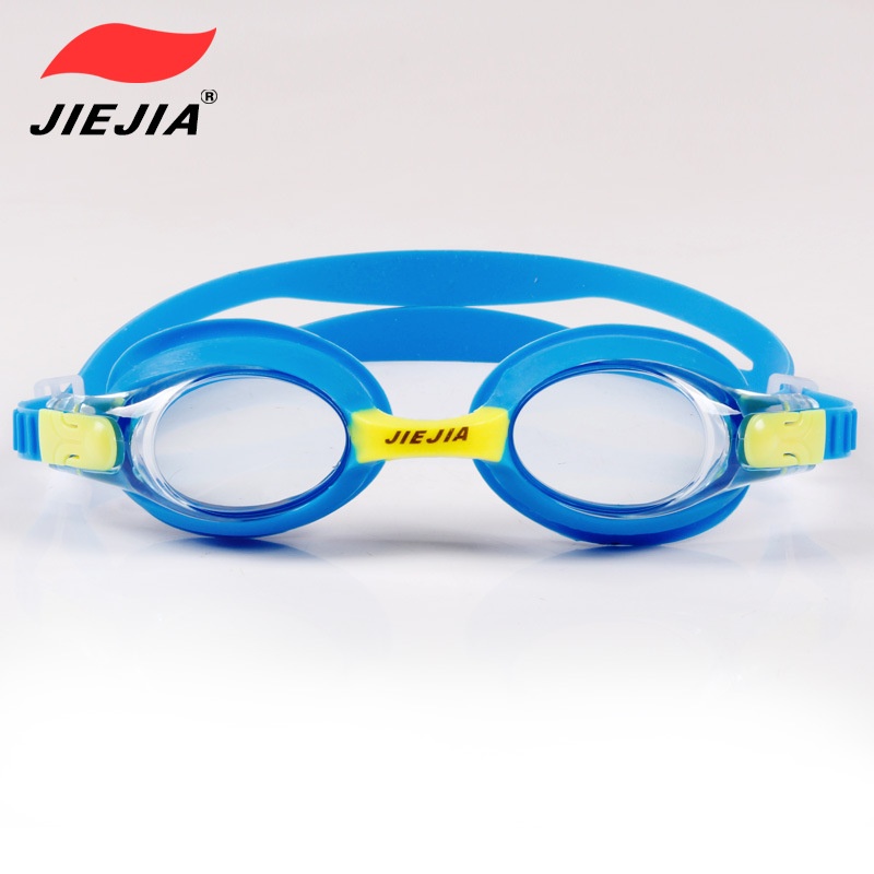 Children's Blue Swimming Goggles, Silicone - One-Piece, Anti-Fog, High Definition Lenses
