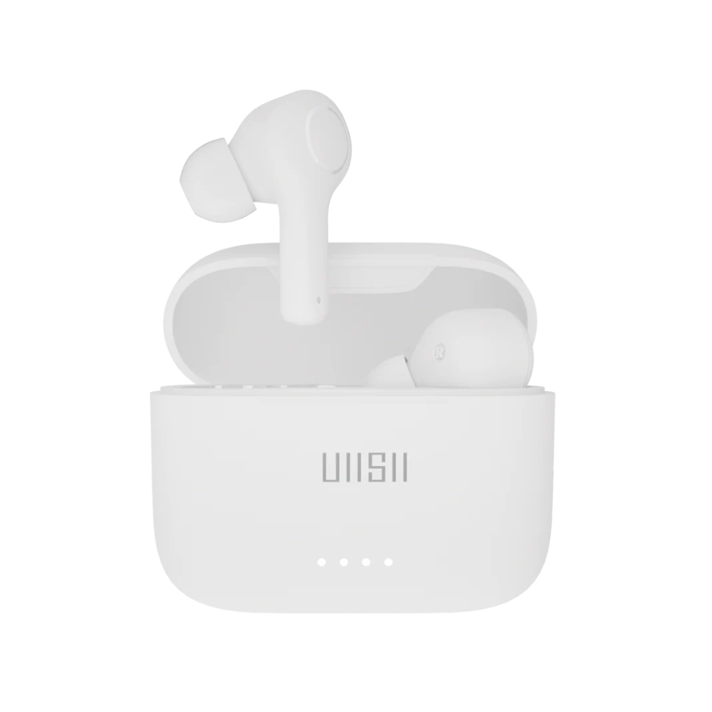 UiiSii E1 TWS Bluetooth Earbuds Dual-Ear In-Ear Design for Sports Deep Bass Noise Cancellation and High-Quality Stereo Sound - White