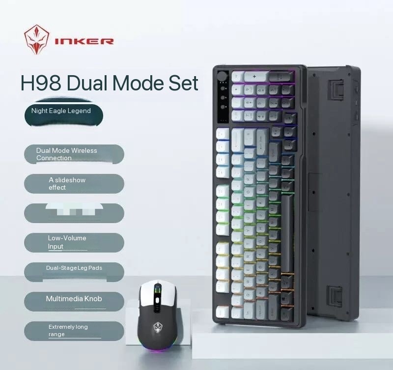 Dual-mode wireless Bluetooth keyboard knob office typing film keyboard mouse set