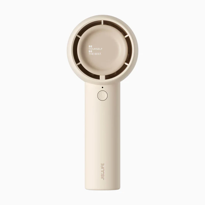 JISULIFE Life5 Handheld Portable Turbo Fan,4000mAh Rechargeable Personal Battery Operated Mini Small Pocket Fan with 5 Speeds -Brown