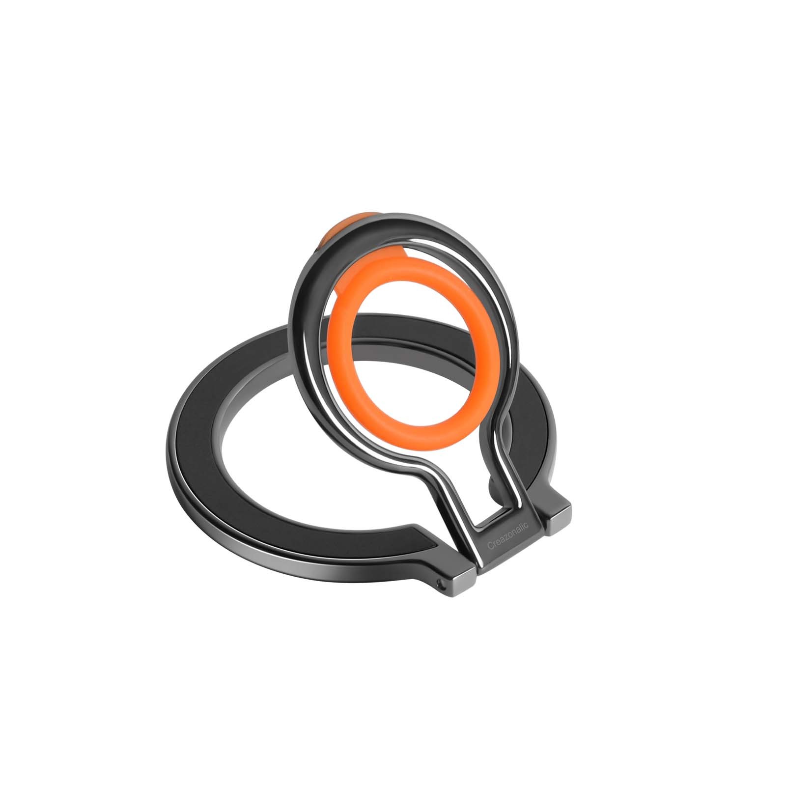 iCreate Magnetic Metal Kickstand Ring Stand Compatible for  MagSafe and Android Smartphones - Orange