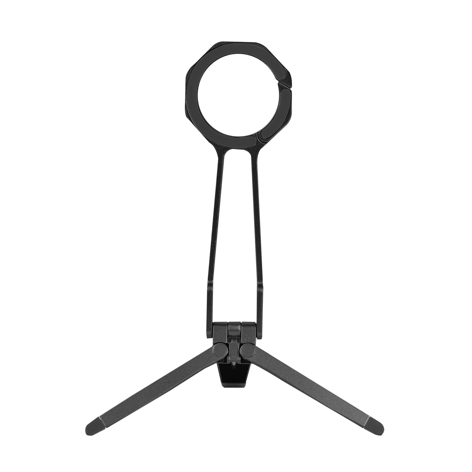 iCreate Portable Triangle Metal Stand with Spring Buckle Suit for MagSafe Smartphones Live Broadcast - Black