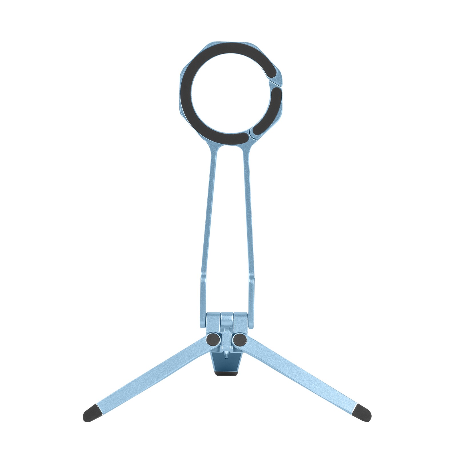 iCreate Portable Triangle Metal Stand with Spring Buckle Suit for MagSafe Smartphones Live Broadcast - Blue