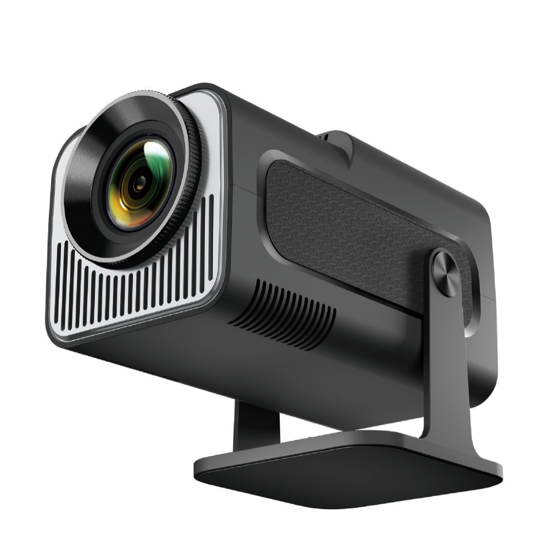 New HY320 Black Smart HD Portable Projector, Support Global Live Streaming/YouTube/Netflix, Phone & Tablet Screen Mirroring