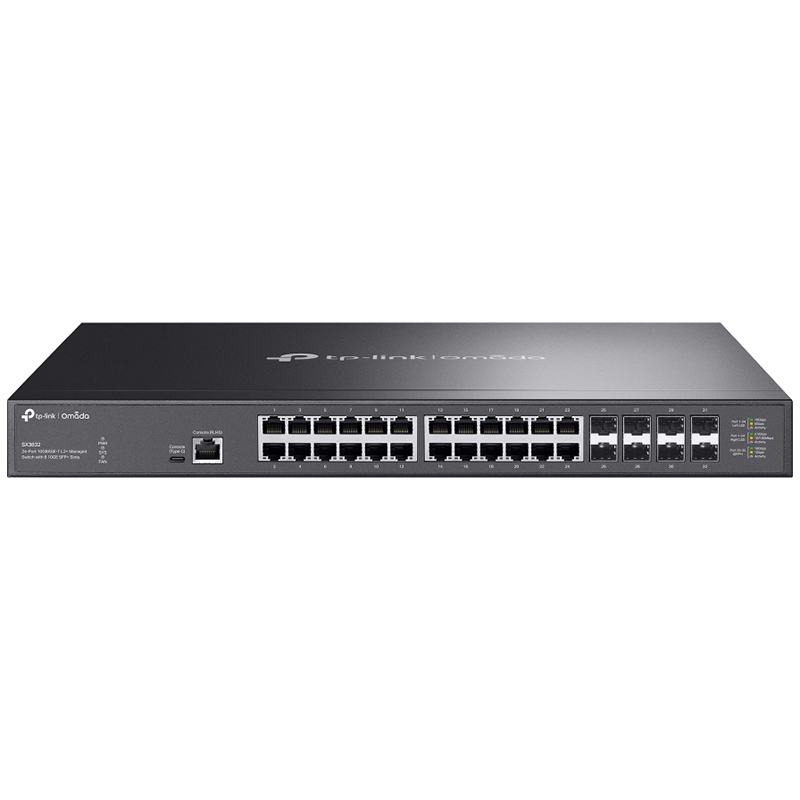 TP-Link Omada 24-Port 10G BASE-T L2+ Managed Switch with 8 10GE SFP+ Slots (SX3832)
