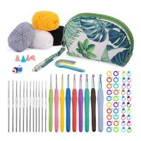 Arts-Craft-76pcs-Crochet-Kit-Crochet-Hooks-Yarn-Set-With-4-Yarn-Balls-For-Beginner-Lovers-2