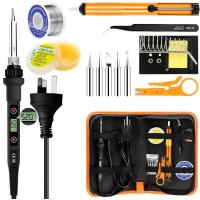 Soldering Iron Set 80W LCD with Adjustable Temperature 180-520°C, 13-in-1 Professional Electric Welding Tool for Home Maintenance & DIY