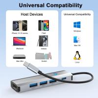 USB-Hubs-USB-C-Hub-5-in-1-Multiport-Adapter-4K-HDMI-100W-Power-Delivery-3-USB-A-Data-Ports-USBC-Dongle-for-Apple-iPhone-16-Pro-Max-iPhone-15-Pro-MacBook-Pro-A-10