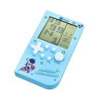 Tetris game console toy, children's nostalgic retro handheld game console - Vertical 3-inch screen blue