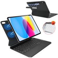 Magic Keyboard for iPad 10 Gen 2022/11 Generation A16 2025 (10.9/11 Inch), iPad 10 Generation Detachable Wireless Bluetooth Case Pencil Holder Black