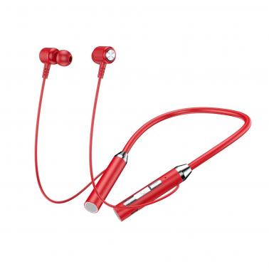 Bluetooth wireless headset neck hanging sports dual ear in neck hanging type with ultra long standby battery life G01-red