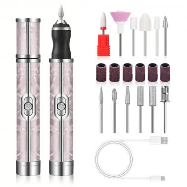 Nail Polisher Home Portable Manicure and Nail Removal Tool Rechargeable Grinder Pen Electric Nail Grinder Manicure Care,Pink