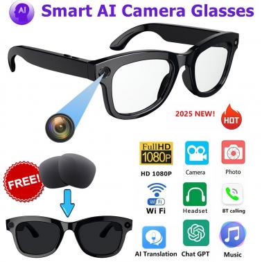 Ai Translator Smart Glasses for Men Women 114 Languages Translation Bluetooth Audio Sunglasses with Photochromic Lenses Smart Glasses Supports Video