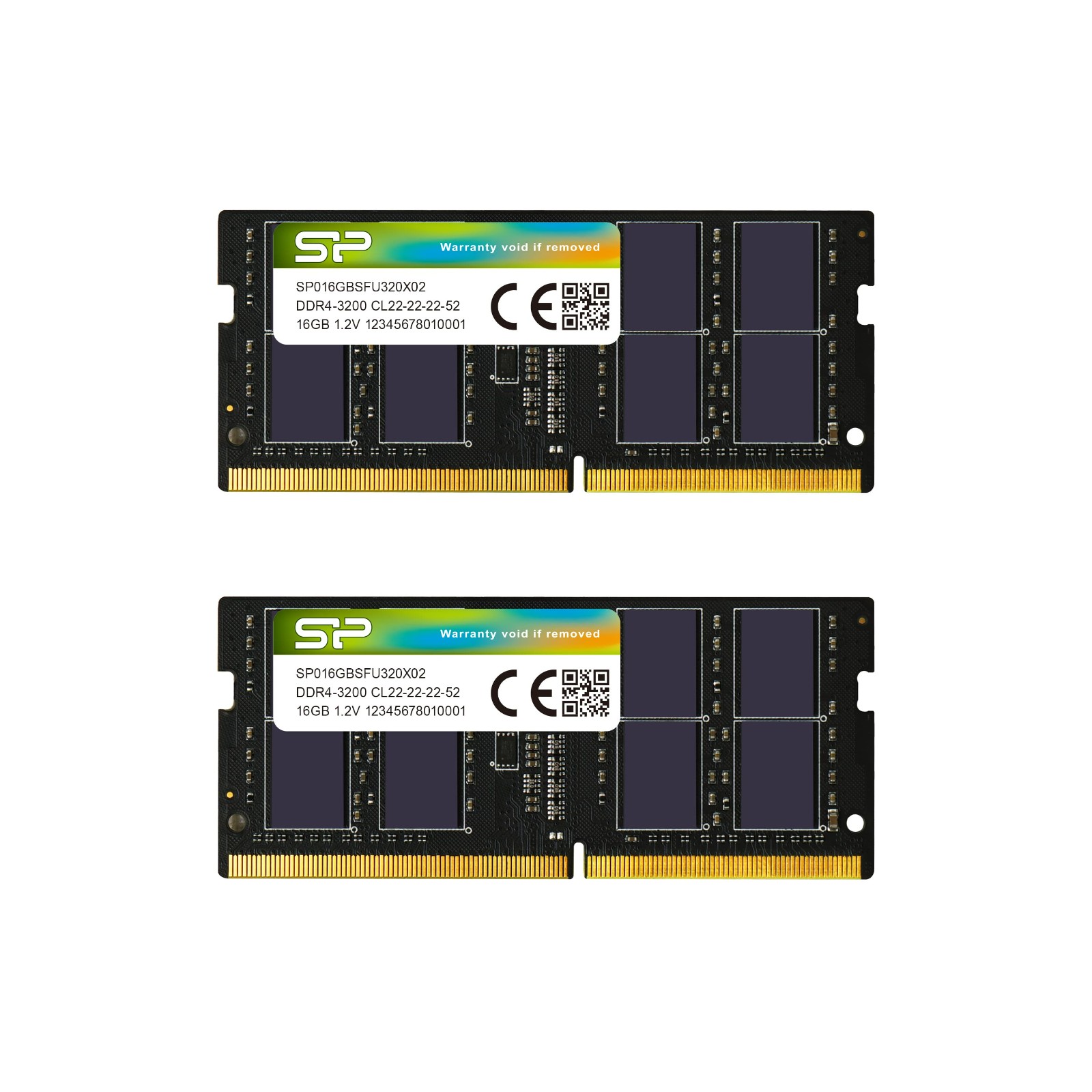 Silicon Power 32GB (2x16GB) SP032GBSFU320X22 3200Mhz CL22 DDR4 SODIMM Laptop RAM